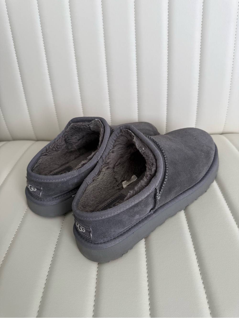 UGG Women’s Grey Fuzz Lined Slip-On Shoes